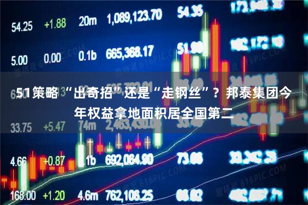 51策略 “出奇招”还是“走钢丝”？邦泰集团今年权益拿地面积居全国第二