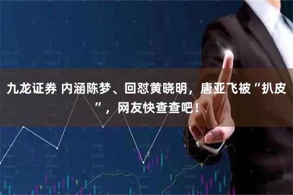 九龙证券 内涵陈梦、回怼黄晓明，唐亚飞被“扒皮”，网友快查查吧！